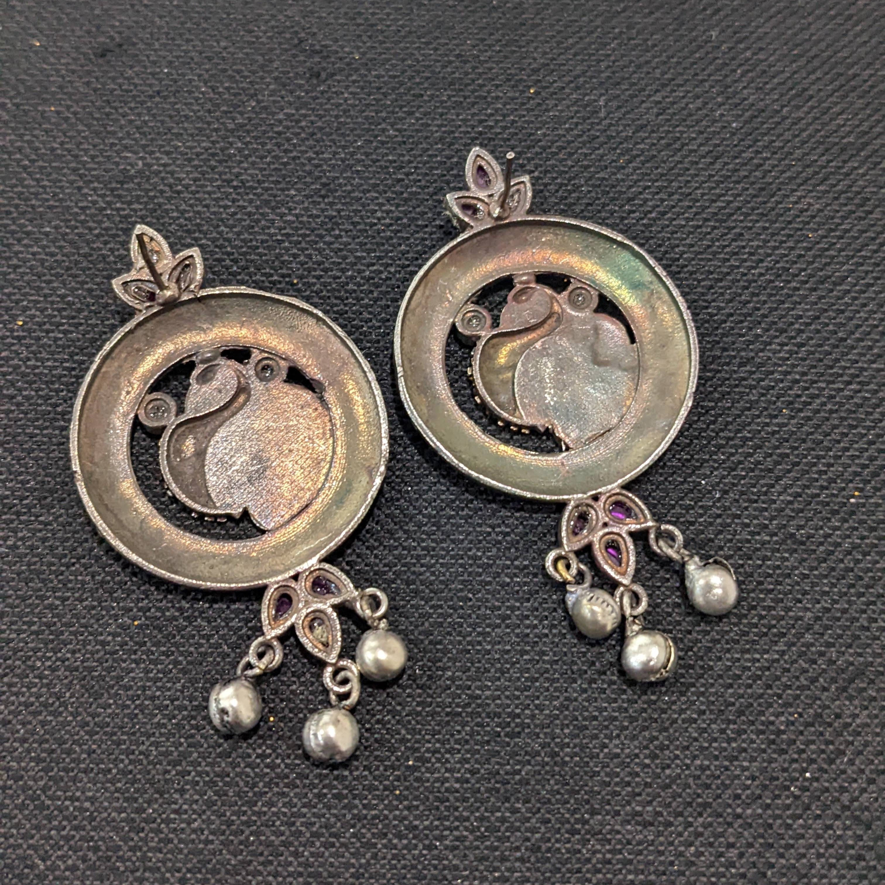 Goddess Lakshmi design Dual Tone German Silver Earrings – Simpliful Jewelry